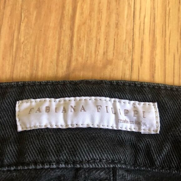 Fabiana Filippi Skinny Black-Gray Jeans Silver Line Pockets - Picture 4 of 11